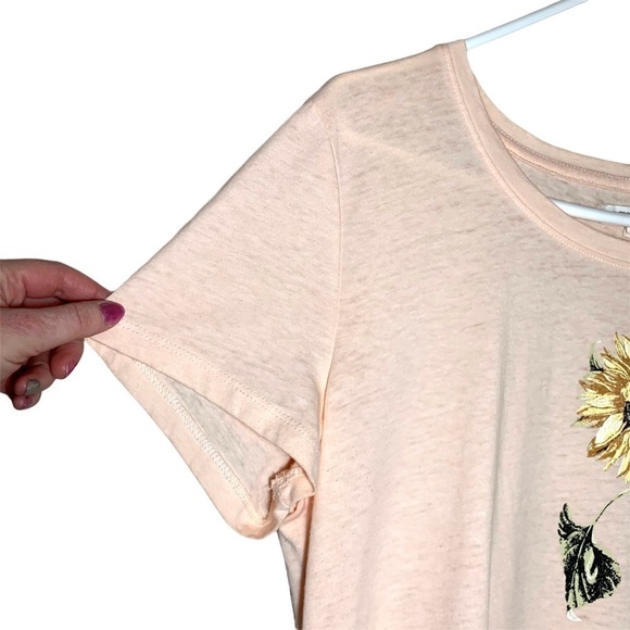 Maurices Soft Pink Orange Peach Coral Homegrown Graphic T-Shirt Size Large - Picture 5 of 16